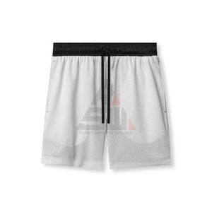 Shorts de sport pour hommes grande taille, double couche, taille élastique, poches, séchage rapide, pour basketball, entraînement, course en extérieur - Product Image 4