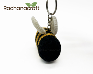 Handmade Crochet Wool Bumble Bee Keychain Cute Amigurumi Animal <b>Keyring</b> Soft Plush Bee Bag <b>Charm</b> Kids Thanksgiving Gifts - Product Image 1