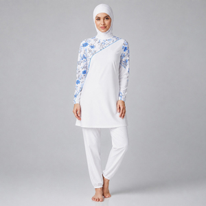 Wholesale 2026 New Modest Islamic Swimwear Long Sleeve Floral Print Full Coverage With Hijab Burkini Swimwear <b>Muslim</b> <b>Swim</b> <b>Suit</b> - Product Image 1