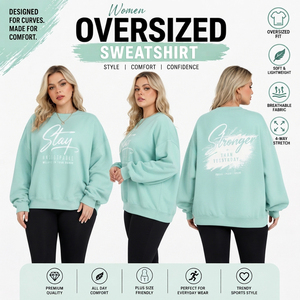 Sweat-shirt oversize à col rond imprimé pour femme, pull à épaules tombantes, haut décontracté en molleton bouclette pour l'hiver - Product Image 4