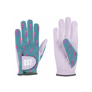 Gants de golf pour femmes, imprimé ananas, en cuir souple, respirants, perforés, antidérapants, logo personnalisé, OEM, ODM, vente en gros - Product Image 1