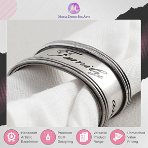 Anillos para Servilletas de Latón de Primera Calidad, Forma Redonda, Color Plata Antigua, para Servir Servilletas y Papel Higiénico, a Bajo Precio, Muy Solicitados - Product Image 2