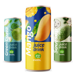 Boisson Tropi Juice 330ml en canette aluminium, 100% purée de fruits, faible teneur en matières grasses, stérilisée, fraîchement pressée, 5 Brix, saveur goyave et pastèque - Product Image 1