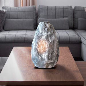 Lampe en sel de l'Himalaya gris naturel OEM avec base en bois et variateur d'intensité pour la décoration et les cadeaux - Product Image 3