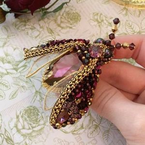 MD HANDICRAFTS Luxury Handcrafted Embroidered Beaded Customizable Insect Brooch <b>for</b> Women & Children <b>for</b> <b>Wedding</b>/Engagement - Product Image 2