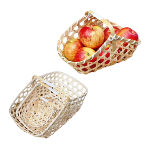 Cesta de Regalo Artesanal de Paja y Bambú, Embalaje y Almacenamiento de Regalos, Cesta de Embalaje Ecológica y Natural - Product Image 1