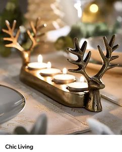 Christmas candle holder reindeer candle holder deer candle <b>stand</b> festive candle holder Christmas decor holiday candle holder <b>tea</b> - Product Image 3