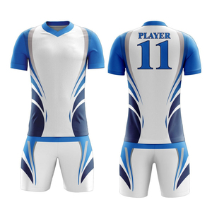 Custom Slim Fit Soccer Uniform Jersey Set Breathable Short Sleeve Quick Dry 100% Polyester Sublimation Design OEM - Product Image 4