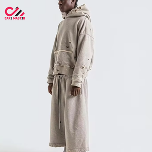 Conjunto de Sudadera con Capucha y Pantalones Deportivos de Primera Calidad, Estilo Desgastado, de Alta Demanda, para Hombre - Product Image 1