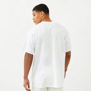 T-shirt en coton personnalisé pour homme, coupe classique, manches courtes, col rond, imprimé lettres sur le devant, style jersey tricoté - Product Image 4