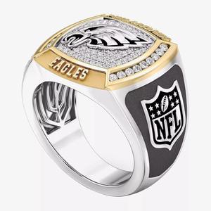 Anillo de Campeonato de los Philadelphia Eagles, Totalmente Personalizado, Clásico de Dos Tonos para Hombre, Personalizado para Escuela Secundaria o Universidad, con Diamantes VVS Únicos - Product Image 2