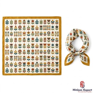 Custom Premium <b>Printed</b> Short Scarf Fabric OEM ODM White Label Textile Manufacturer Wholesale Fashion <b>Accessories</b> - Product Image 6