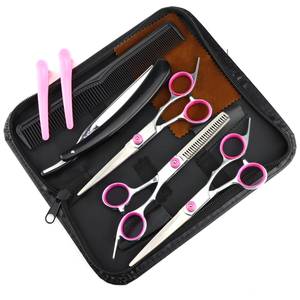 Ensemble de ciseaux de coiffure professionnels MORJE en acier inoxydable 440C pour droitiers, manche long, usage en salon, peignes inclus - Product Image 4