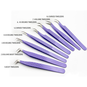 Professional Stainless Steel Eyelash Extension Tweezers New Design Volume Eye Lashes Tool with Fiber Tip Applicator Model - Product Image 6