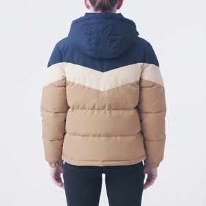 Chaqueta Acolchada de Dos Tonos Personalizada para Mujer, Chaqueta de Invierno Impermeable con Capucha, Forro de Nailon, Ropa Exterior Cálida - Product Image 2