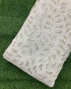 High Quality Sequin Embroidery Fabric 3D Floral Lace Fabric for Evening Dress Wedding Gown Garment - Product Image 5