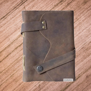 Wood-free Cotton Rug Paper Distress Leather Carved Journal <b>Book</b> Vintage Design Leather Hardcover Notebooks Journal for Gift - Product Image 1