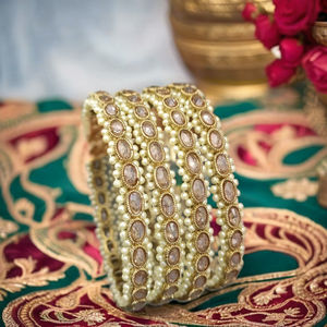 Polki <b>Bangles</b> for Women Indian Traditional Jewelry Metal <b>Bangles</b> for Bride - Product Image 3