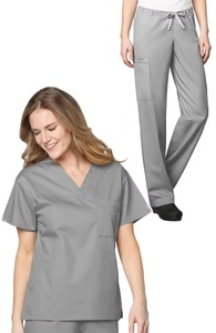 Custom Size & Color Unisex <b>Scrub</b> <b>Top</b> Short Sleeve V-Neck with Pockets Hospital Uniform Twill Fabric Polyester Spandex Blend - Product Image 6
