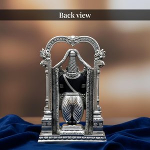 Statue de Balaji en argent plaqué de 8 pouces, divin Seigneur Venkateswara, pour la salle de prière Mandir - Product Image 4