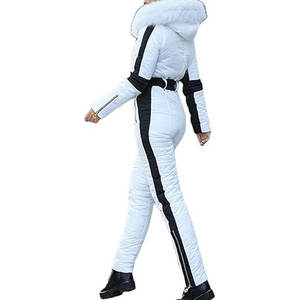 Traje de Nieve para Mujer, Mono de Esquí Impermeable para Deportes al Aire Libre con Cuello de Piel Sintética Extraíble, Mono de Esquí Aislado - Product Image 2