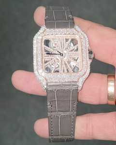 Top Demanded Luxury Stainless Steel <b>Square</b> Quartz Moissanite Diamond Watch for Holiday Party Wear - Product Image 5