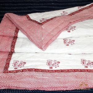 Coton traditionnel indien Jaipuri Razai couette imprimée à la main et cousue à la main couette en coton imprimé floral - Product Image 3