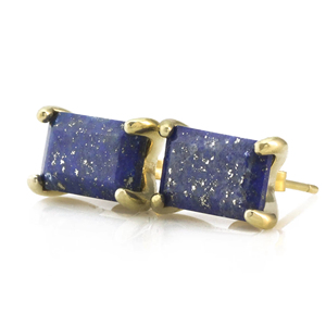 2026 New Arrival Solid 925 Sterling <b>Silver</b> Light Weight Minimalist Gold Plated Natural Lapis Gemstone Women's Fine <b>Stud</b> Earrings - Product Image 1