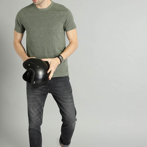 T-shirt slim fit pour hommes, manches courtes, en coton, décontracté, à porter au quotidien, chemise d'été, basique, doux, streetwear - Product Image 4