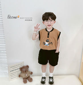 Ensembles de vêtements d'été pour garçons de qualité supérieure, motifs de dessins animés, ensembles pour tout-petits, t-shirts et shorts pour garçons, vêtements pour garçons - Product Image 2