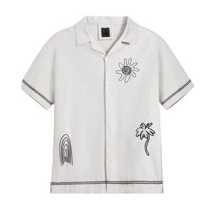 New Fashion Oversized Knitted Button Down <b>Shirt</b> Men <b>Short</b> <b>Sleeve</b> Collar OEM Custom Low MOQ - Product Image 1
