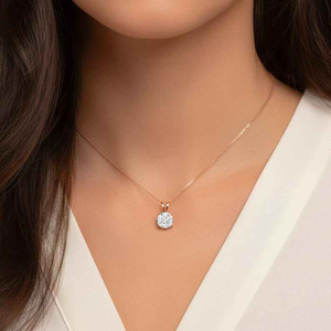Pendentif solitaire rond en moissanite, aspect diamant, classique, minimaliste, collier de luxe pour tous les jours, bijoux fins, cadeau - Product Image 2