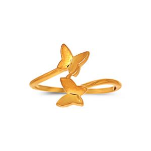 Bague Papillon Dorée de Luxe pour Femme, Double Papillon Ouvert, Bijou Fin et Élégant pour Anniversaire - Product Image 3