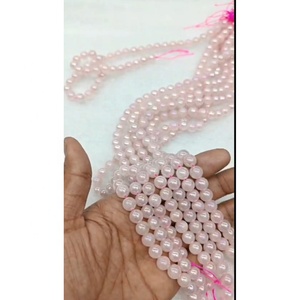 Venta al por Mayor de Gemas Naturales de Cuarzo Rosa Aura de 8 mm, Figuras para Joyería, Artesanía Hecha a Mano, Decoración del Hogar, Navidad - Product Image 4