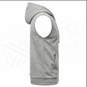 Sweat à capuche sans manches North Approach pour homme, avec fermeture éclair et poche avant, décontracté, gris, coupe classique, pour l'automne - Product Image 3