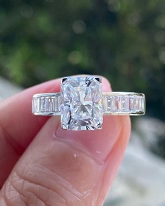 Bague de fiançailles Hip Hop en argent et moissanite de qualité supérieure, perle d'eau douce, VVS, luxe, pour célébration de mariage, demande en mariage, anniversaire - Product Image 2