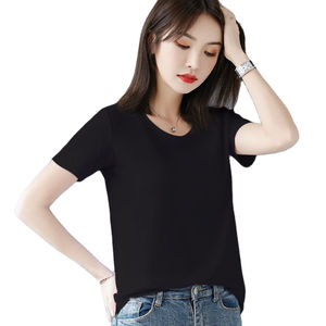 คอลเลคชั่นล่าสุด เสื้อยืดผู้หญิงลำลอง ผ้าแคนวาสผสมโพลีเอสเตอร์/คอตตอน คอวี แต่งลูกไม้ คุณภาพสูง - Product Image 6