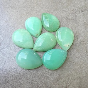 Chrysoprase naturel vert AAA+ taille poire cabochon à dos plat calibré, pierre précieuse en vrac pour la fabrication de bijoux - Product Image 1