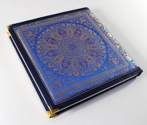 Customizable Decorative Shuttle Woven Fabric Made In Coloured <b>Silks</b> And With Gold And Silver Threads Corners Of The Journal - Product Image 5