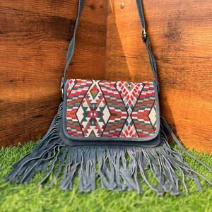 Nouveau Offre Spéciale Jacquard fait à la main en daim frange cuir sac à bandoulière multi-usage nouveau Design Vintage sac à bandoulière pas cher taux produit en vrac - Product Image 4