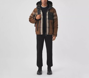 Veste matelassée à capuche pour homme, coupe-vent, épaisse, en polyester, hiver, décontractée, coupe régulière, avec fermeture éclair - Product Image 6