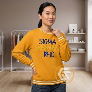Sweat-shirt en molleton de coton personnalisé de haute qualité Sigma Gamma Rho, à col rond, brodé, pour femmes, sororité grecque - Product Image 3