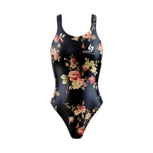 Maillot de bain une pièce pour femme, col rond, grande taille, imprimé sur mesure, OEM/ODM, écologique, respirant, antibactérien, coupe-vent, séchage rapide - Product Image 2