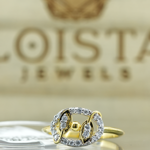 แหวนเพชรทรงกลมตัดแบบคลาสสิกสีเหลืองทองงานแฮนด์เมดสำหรับผู้หญิงของขวัญแต่งงานสำหรับเพื่อนเจ้าสาว - Product Image 1