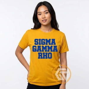 เสื้อยืดลำลองสำหรับสตรี GREEK TREASURES Sigma Gamma Rho ผลิตจากผ้าฝ้ายเจอร์ซีย์ 100% ระบายอากาศได้ดี เหมาะสำหรับฤดูร้อน คอกลม แขนสั้น ขายส่ง - Product Image 2