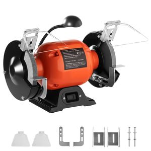 Smerigliatrice da banco monovelocità ad alta velocità da 6 pollici, 3450 RPM, 250W, 2.1A, con motore a induzione, grana 36/60, per una molatura efficiente - Product Image 1
