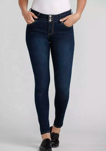 กางเกงยีนส์เดนิมผู้หญิงขายส่ง ผลิตกางเกงยีนส์เดนิมทรงโมเดิร์นสำหรับผู้หญิง รับทำโลโก้ OEM สีฟ้าอ่อน - Product Image 2