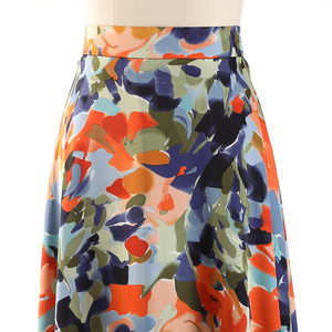 Faldas largas de verano con estampado geométrico y floral, de cintura alta, elegantes y a la moda para mujer. - Product Image 4
