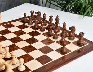 Jeu d'échecs Staunton Premium Série Joueur, pièces en Sheesham et Bois de Boxwood, Roi de 3,0 pouces, 2 Reines supplémentaires à prix avantageux - Product Image 6