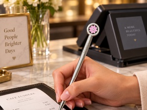 Bolígrafo Metálico Giratorio con Diseño de Flor |   Oro Rosa, Plata, Oro |   Juego de papelería con bolígrafo de regalo recargable D1, bolígrafo con diseño floral - Product Image 5